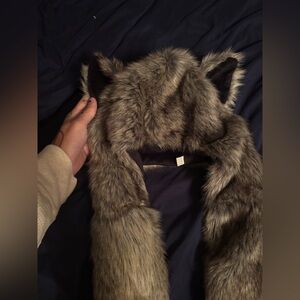 Faux Fur Animal Hood with Ears